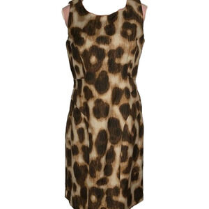 Calvin Klein‎ animal print linen blend dress.